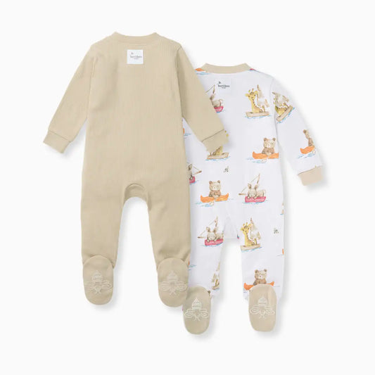 2-Pack Organic Sleep & Play Footie Pajamas