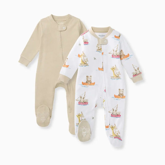 2-Pack Organic Sleep & Play Footie Pajamas
