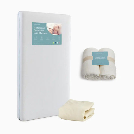Breathable Mattress & Organic Crib Sheet Bundle