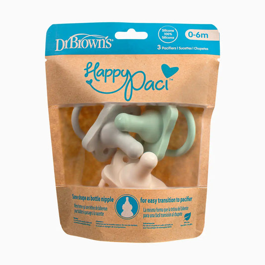 HappyPaci One-Piece Silicone Pacifier (3 Pack)