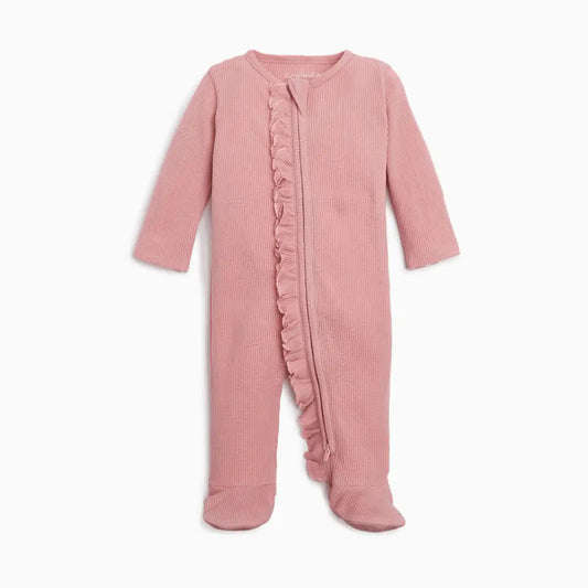 Organic Cotton Ruffle Waffle Footie