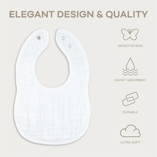 Muslin Bibs with Adjustable Snaps (4 Pack)