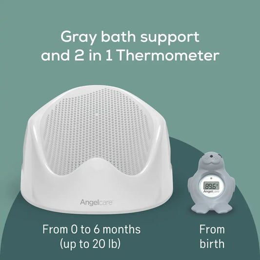 Baby Bath Support & Thermometer Gift Bundle