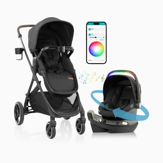 Evenflo Shyft Intuiti+ Travel System featuring Revolve180 LiteMax NXT with SensorySoothe