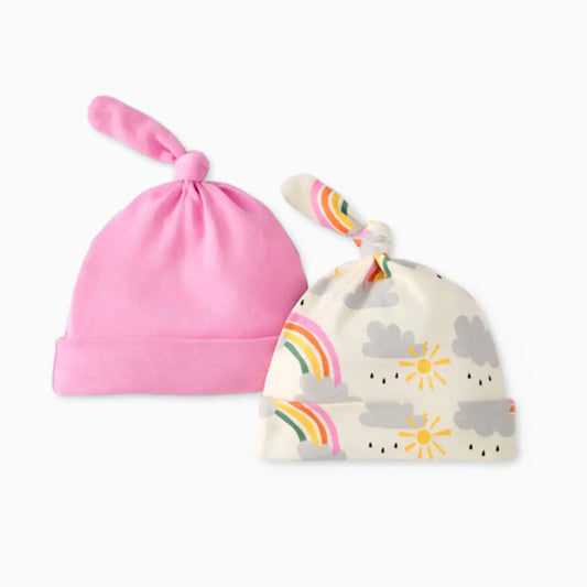 Baby Organic Cotton Top Knot Hat (2 Pack)