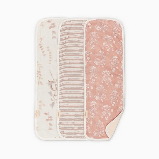 Cotton Muslin Baby Burp Cloth Set (3 Pack)