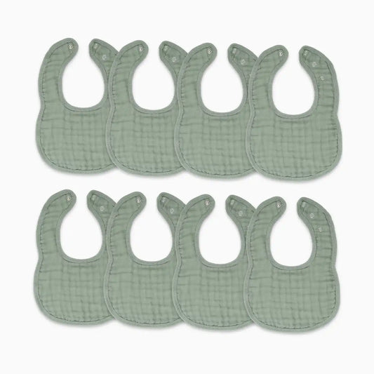 Muslin Bibs with Adjustable Snaps (8 Pack)