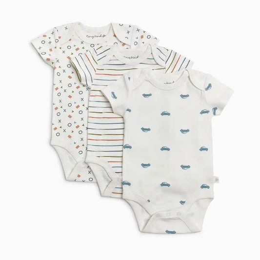 Organic Printed Short Sleeve Bodysuit (3 Pack)