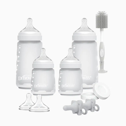 Options+ Wide-Neck Silicone Baby Bottle Set
