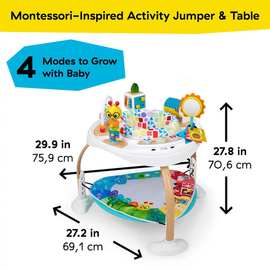 4-in-1 Discover More Baby Activity Jumper & Table, Montessori-inspired