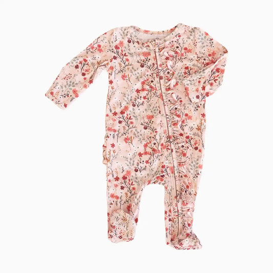 Ruffle Zipper Footie