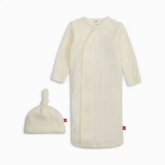 Organic Cotton Magnetic Gown & Hat Set