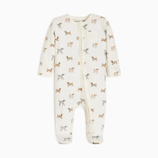 Organic Cotton Printed 2-Way Zip Footie