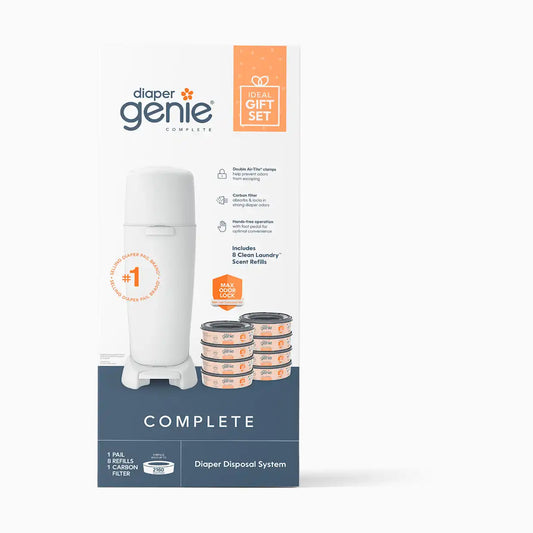 Complete Diaper Pail Registry Gift Set with 8 Refill Bags