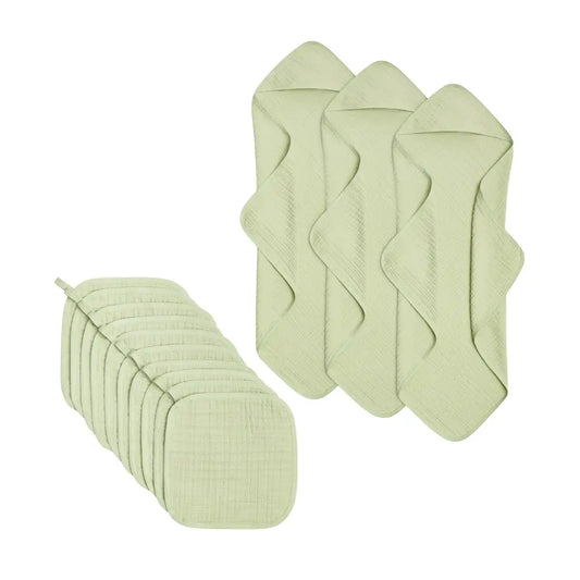 Organic Cotton Muslin Bath Set