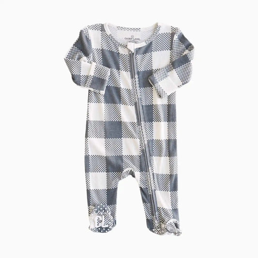Bamboo Waffle Zipper Footie