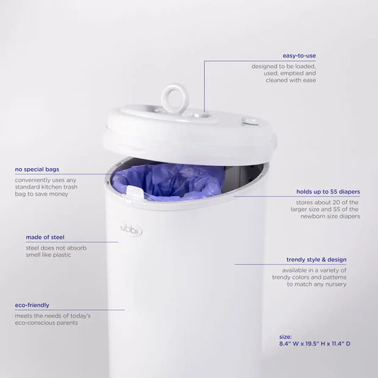 Ubbi x Babylist Matte Steel Diaper Pail