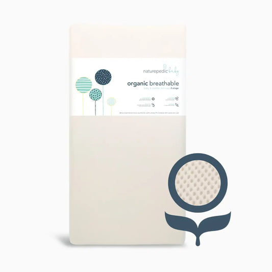 Organic Breathable Baby Crib & Toddler Mattress - Lightweight 2 Stage