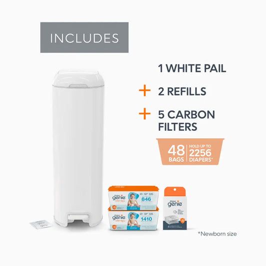 Platinum Stainless Steel Diaper Pail Gift Set