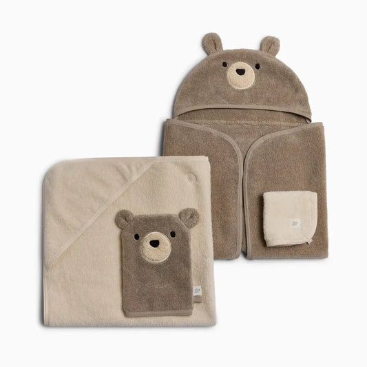 Cozy Critter Organic Cotton Bath Time 4-Piece Set