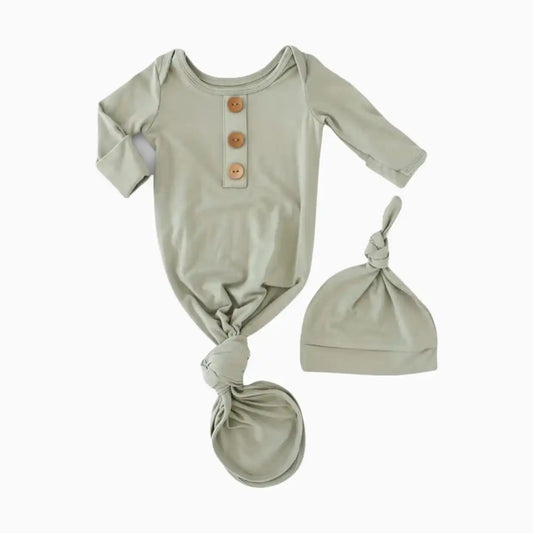 Bamboo Baby Knot Gown & Hat