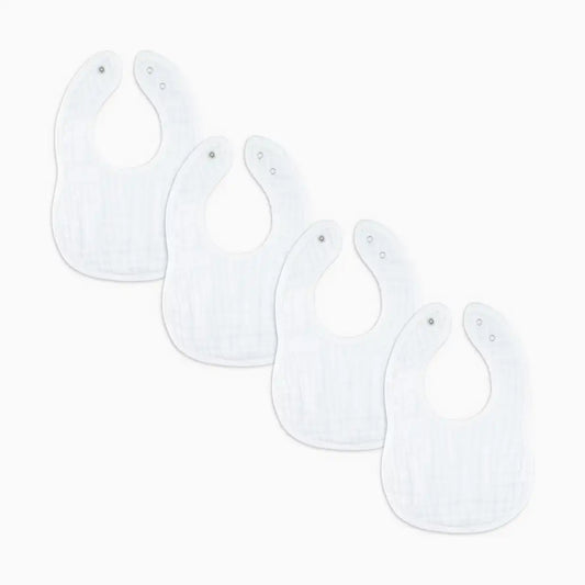 Muslin Bibs with Adjustable Snaps (4 Pack)