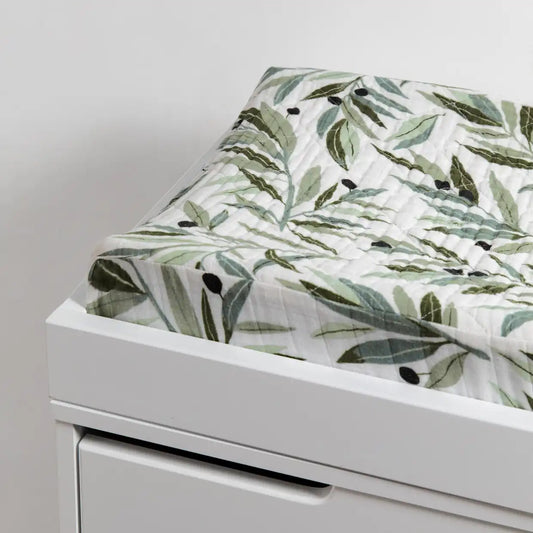 Quilted Organic Muslin Cotton Changing Pad Cover
