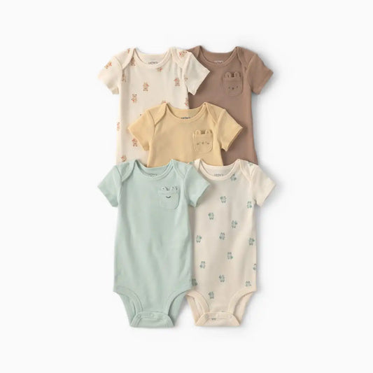 Short-Sleeve Bodysuits (5 Pack)