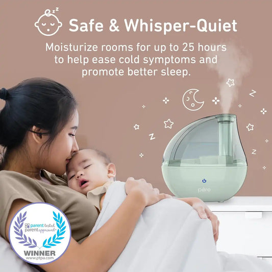 PureBaby Ultrasonic Cool Mist Humidifier & Soft Glow Night Light