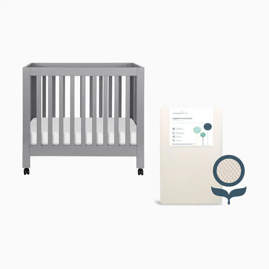 Mini Origami Crib & Mini Organic Mattress Bundle