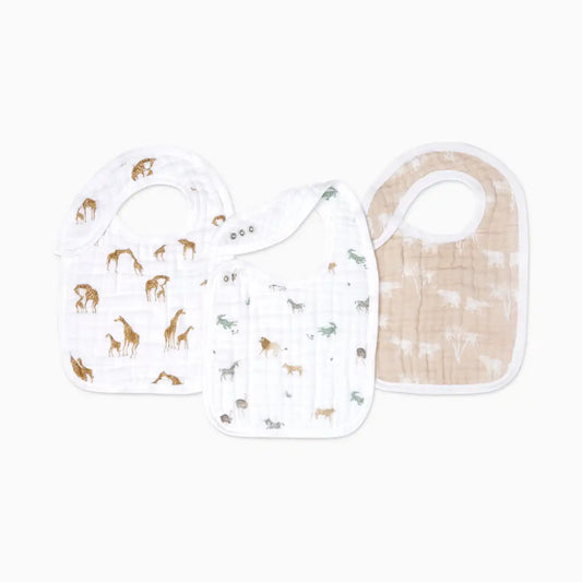 Organic Muslin Snap Bibs (3 Pack)