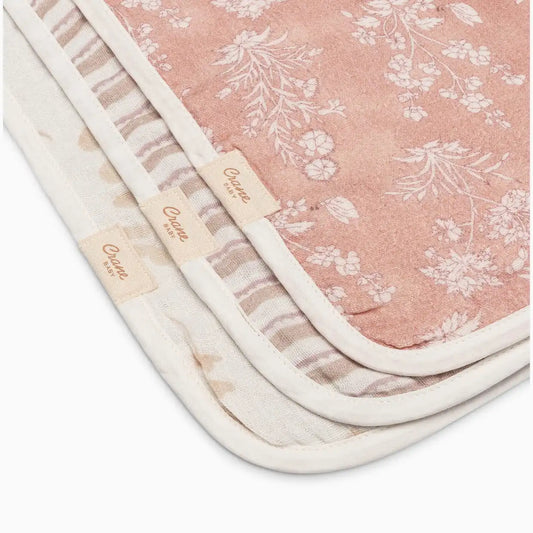 Cotton Muslin Baby Burp Cloth Set (3 Pack)
