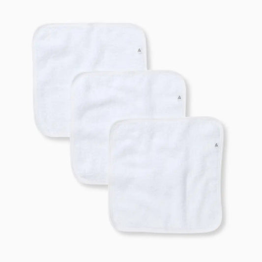 Organic Cotton Woven Terry Solid Washcloths (3 Pack)